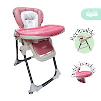 Silla De Comer de bebé Deluxe con Acolchado Premium Pink